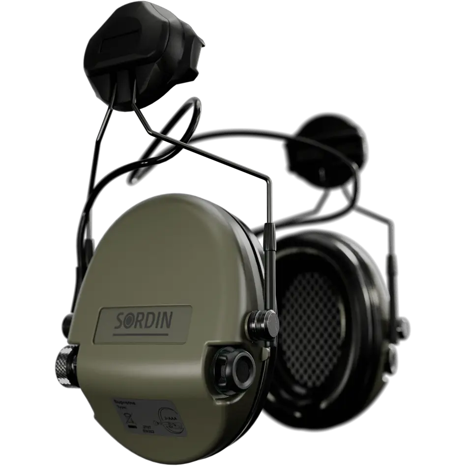 Sordin Supreme MIL AUX Active Hearing Protection with ARC Rail Adapters