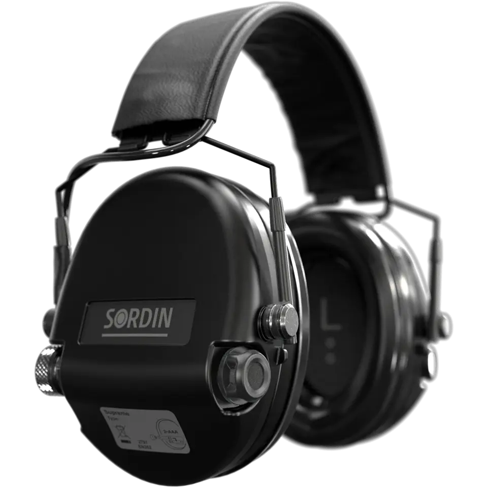 Sordin Supreme MIL AUX SFA Active Hearing Protection with Flexible Attenuation - NRR 24 dB