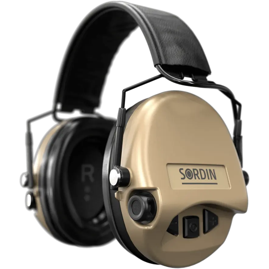 Sordin Supreme MIL AUX SFA Active Hearing Protection with Flexible Attenuation - NRR 24 dB