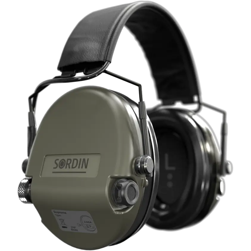 Sordin Supreme MIL AUX SFA Active Hearing Protection with Flexible Attenuation - NRR 24 dB