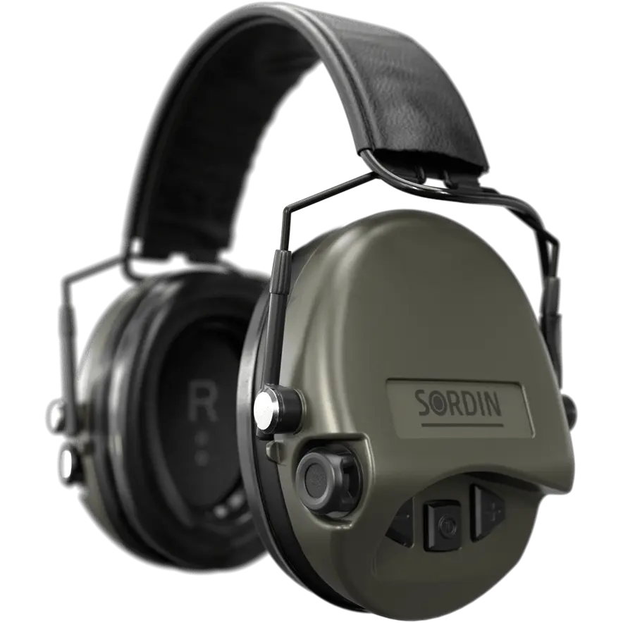 Sordin Supreme MIL AUX SFA Active Hearing Protection with Flexible Attenuation - NRR 24 dB
