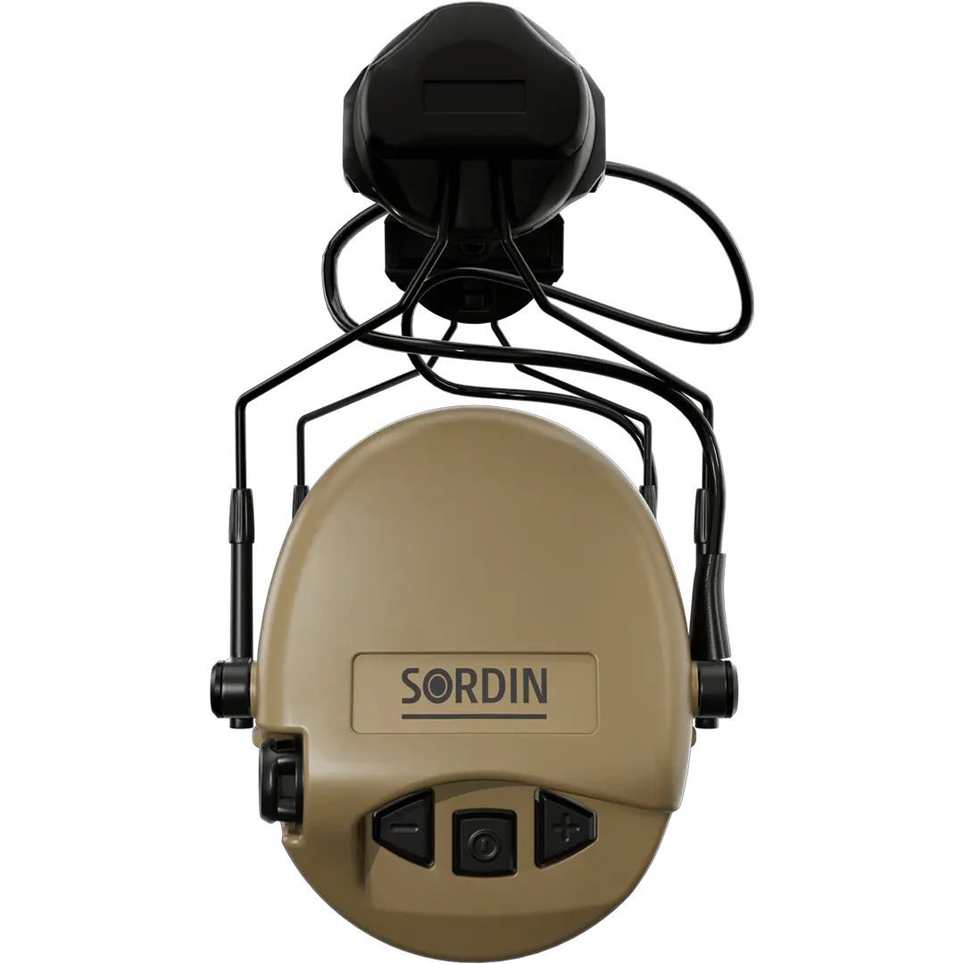 Sordin Supreme MIL AUX Active Shooting Earmuff with ARC Rail Adapters