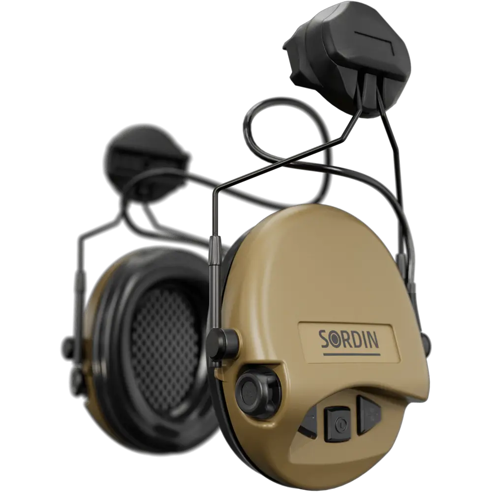 Sordin Supreme MIL AUX Active Shooting Earmuff with ARC Rail Adapters