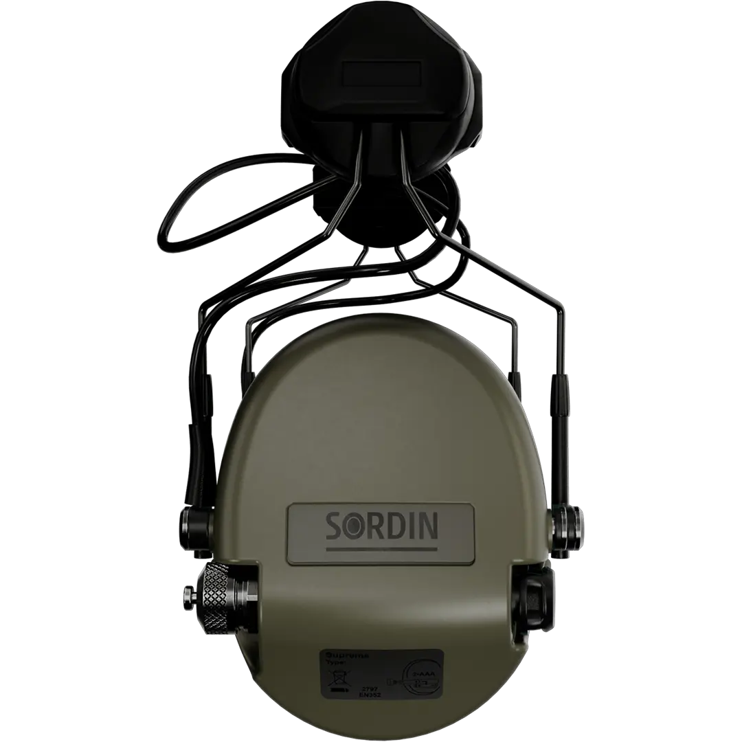 Sordin Supreme MIL AUX Active Shooting Earmuff with ARC Rail Adapters