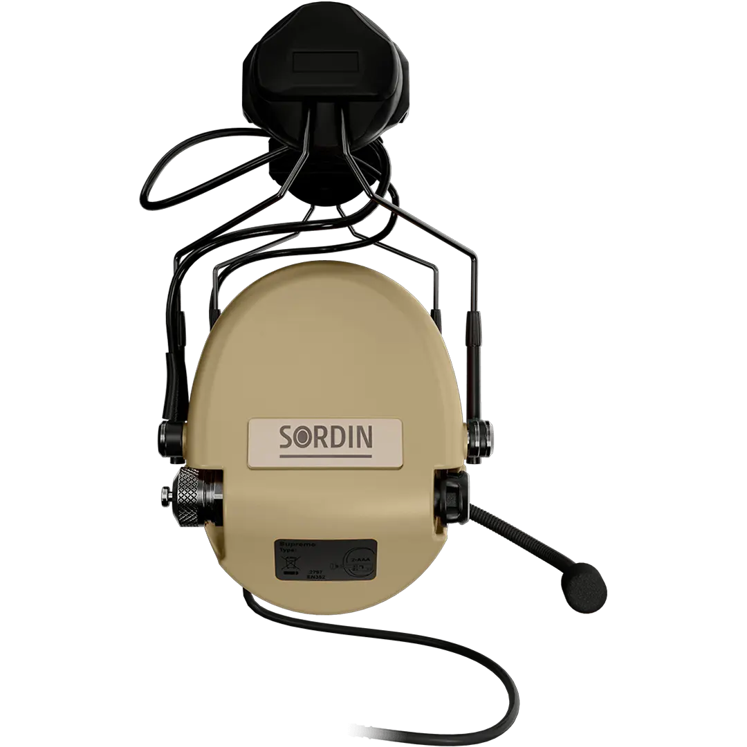 Sordin Supreme MIL CC Active Shooting Earmuff, ARC Rail Adapter & Nexus TP120 Plug