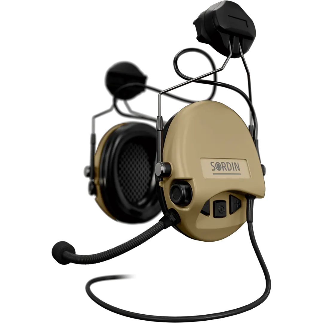 Sordin Supreme MIL CC Active Shooting Earmuff, ARC Rail Adapter & Nexus TP120 Plug