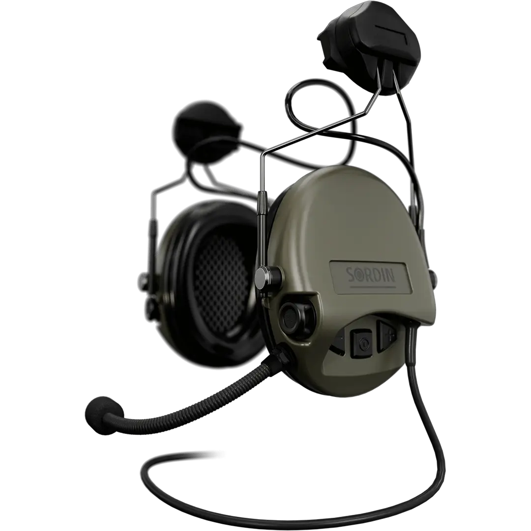 Sordin Supreme MIL CC Active Shooting Earmuff, ARC Rail Adapter & Nexus TP120 Plug