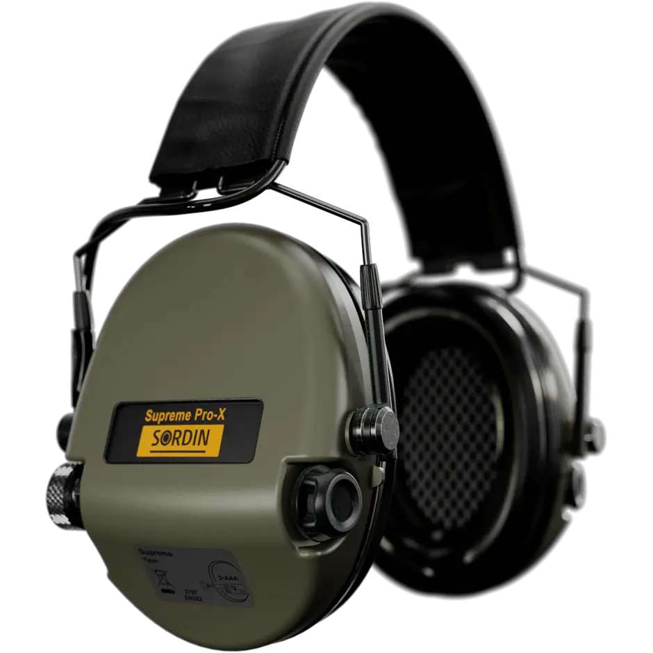 Sordin Supreme Pro-X Slim Active Shooting Earmuff, ARC Rail Adapter Compatible