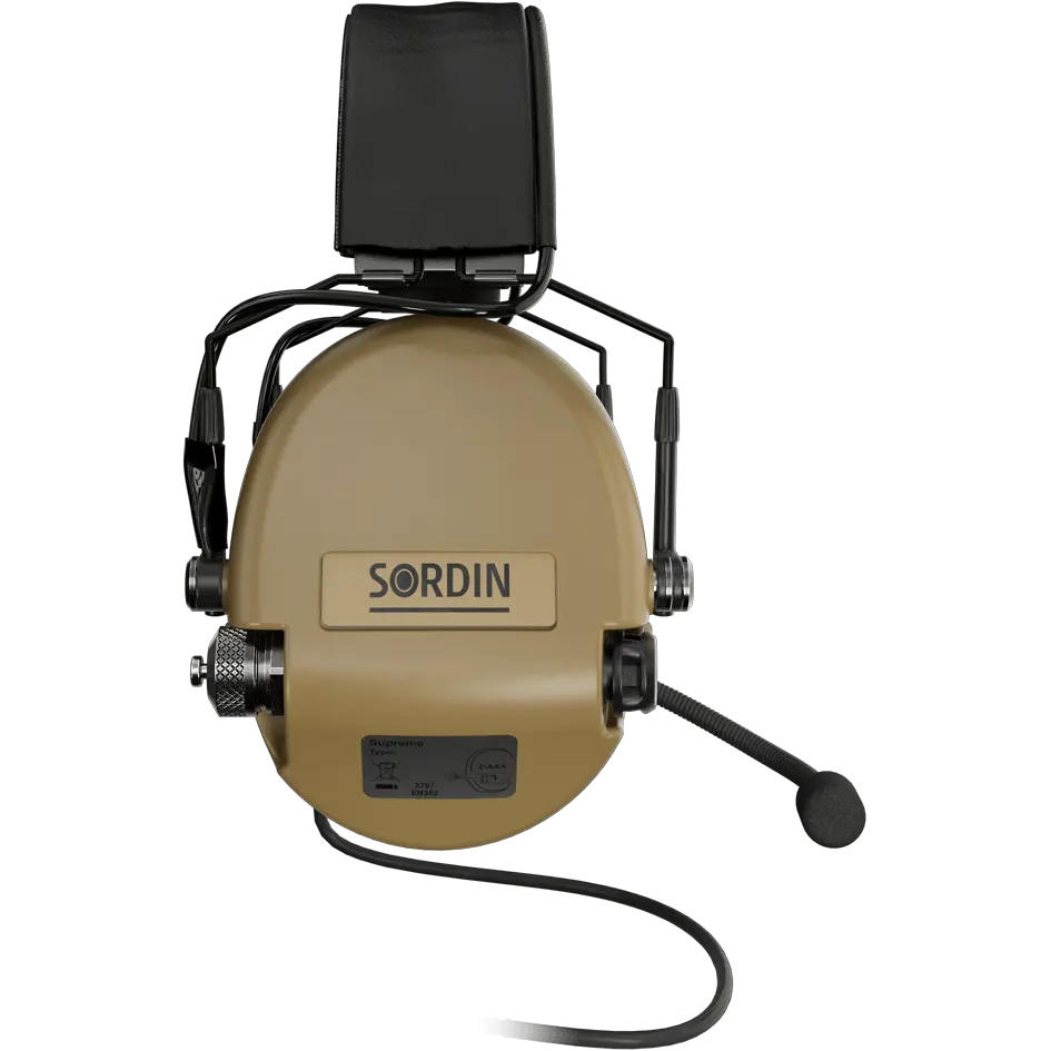 Sordin Supreme MIL CC Slim Active Shooting Earmuff with Nexus TP120 Plug