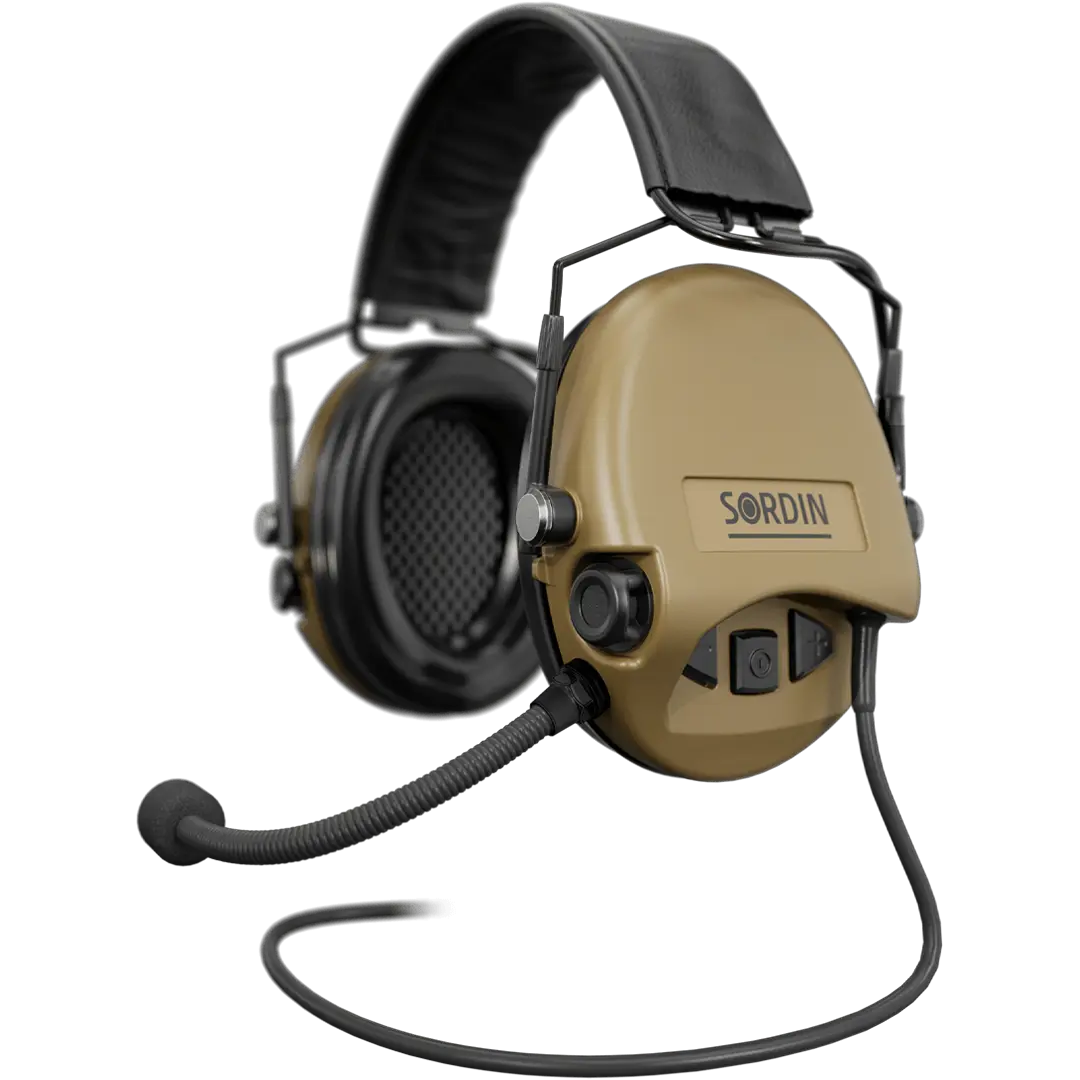 Sordin Supreme MIL CC Slim Active Shooting Earmuff with Nexus TP120 Plug