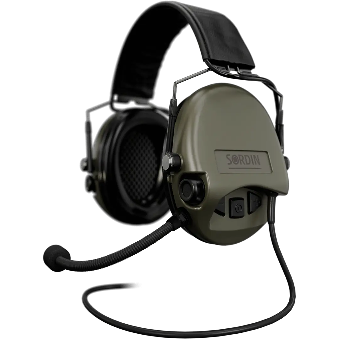 Sordin Supreme MIL CC Slim Active Shooting Earmuff with Nexus TP120 Plug