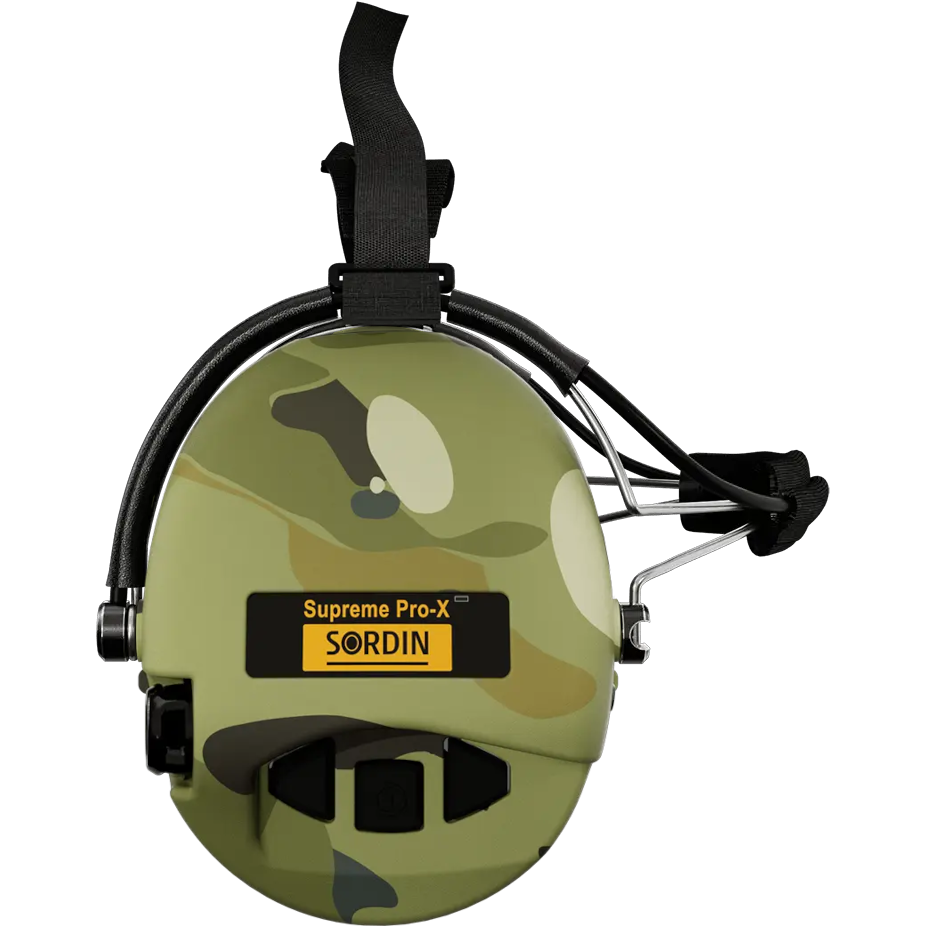 Sordin Supreme Pro-X Camo Active Shooting Earmuff with Neckband & Gel Cushions