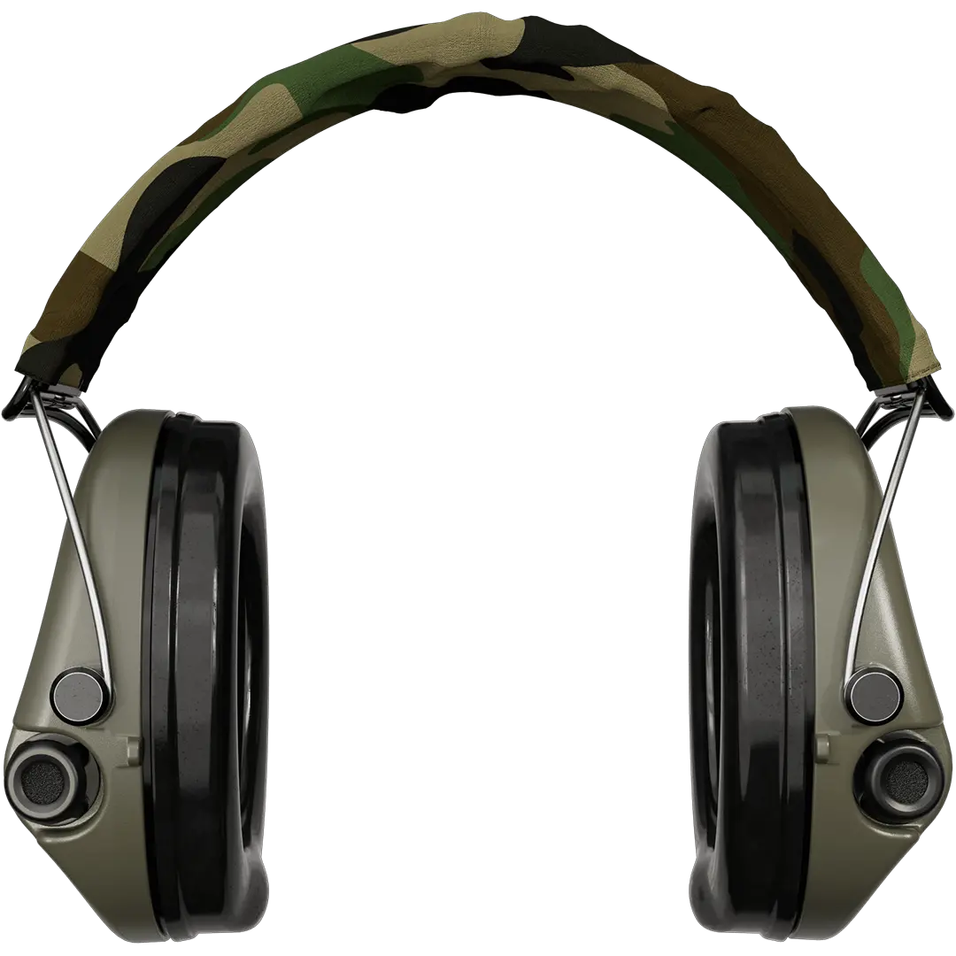 Sordin Supreme Pro-X Active Shooting Earmuff with Gel Cushions, Camo Headband