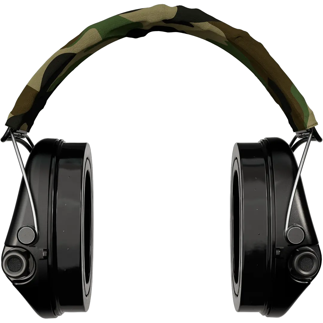 Sordin Supreme Pro-X Active Shooting Earmuff with Gel Cushions, Camo Headband