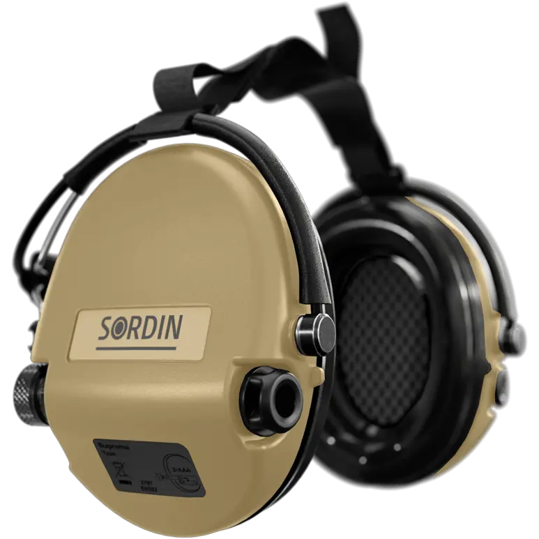 Sordin Supreme MIL AUX Active Shooting Earmuff with Neckband