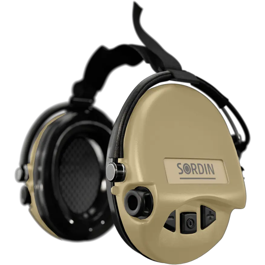 Sordin Supreme MIL AUX Active Shooting Earmuff with Neckband