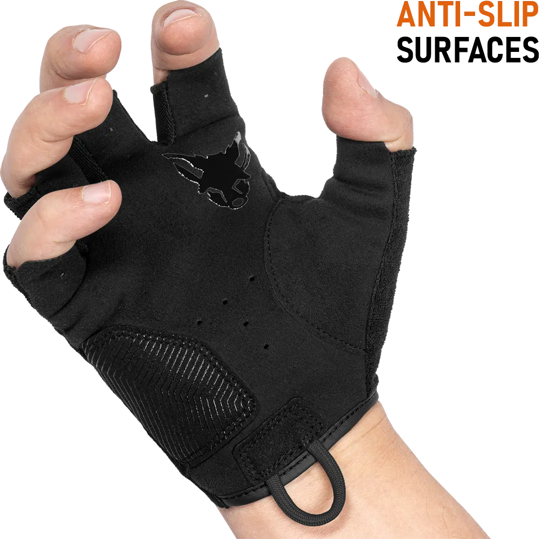 ACE Schakal Tactical Fingerless Gloves – With Padded Knuckles and High Grip Palms