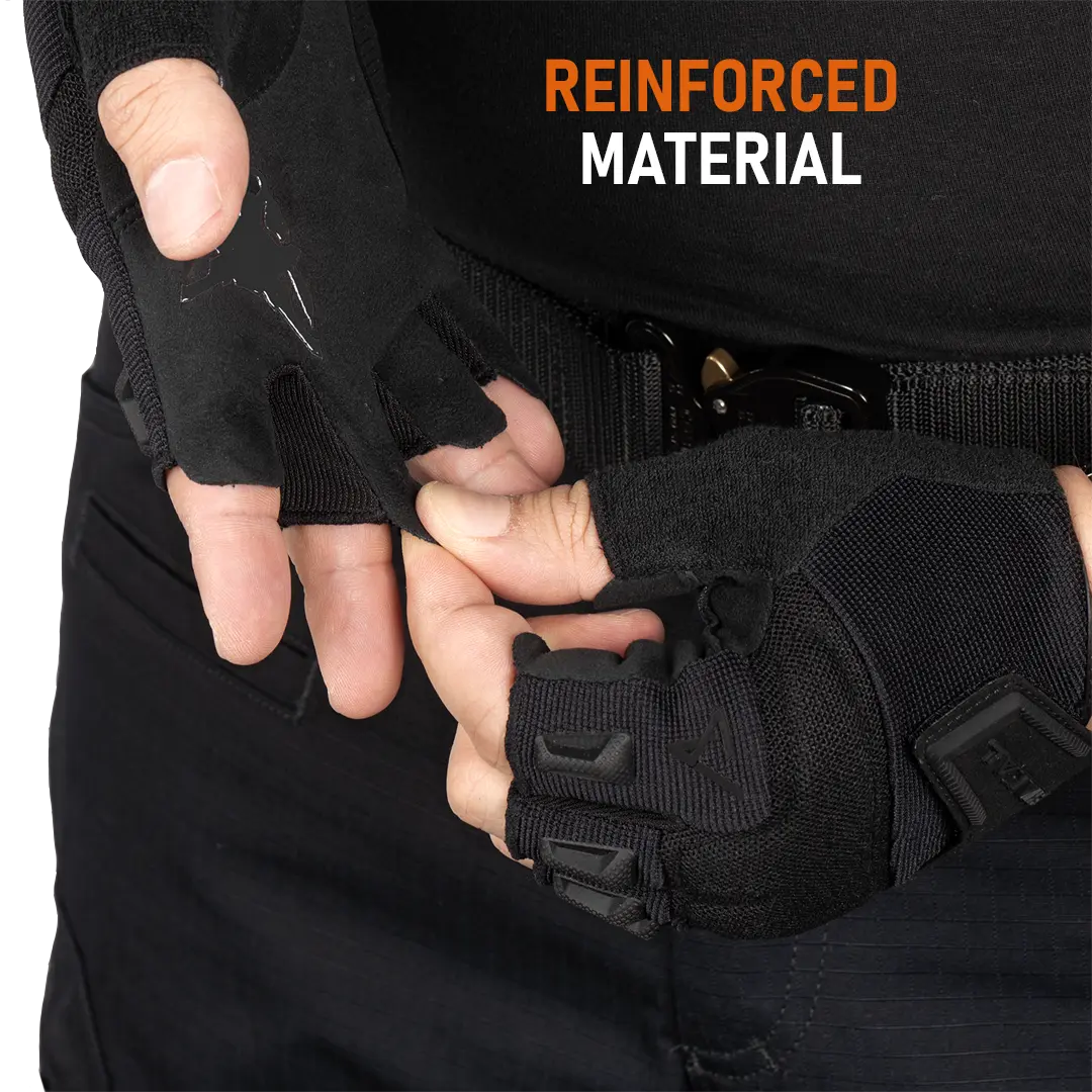 ACE Schakal Tactical Fingerless Gloves – With Padded Knuckles and High Grip Palms