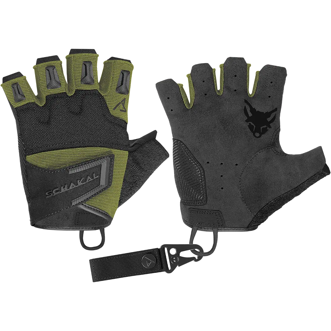 ACE Schakal Tactical Fingerless Gloves – With Padded Knuckles and High Grip Palms