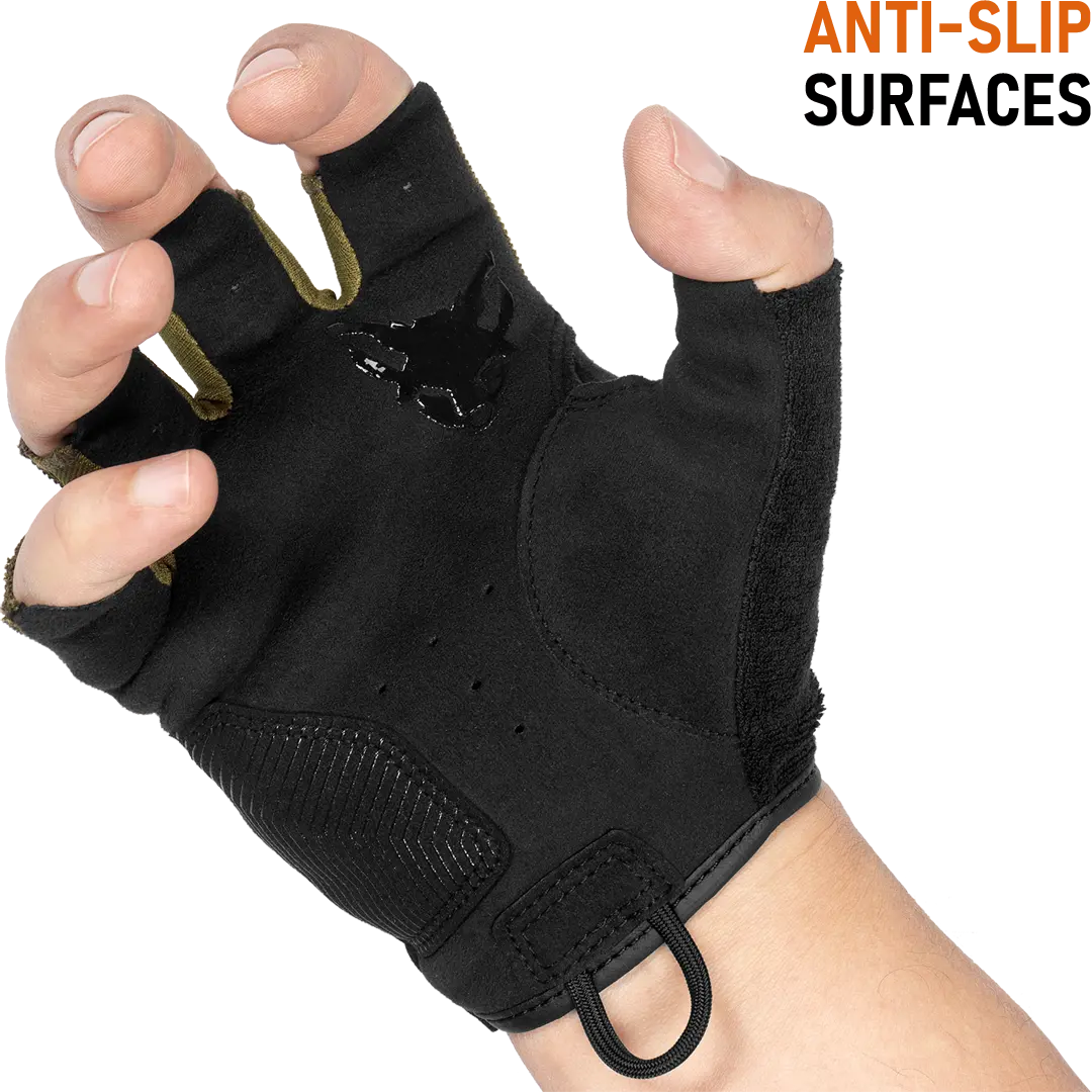 ACE Schakal Tactical Fingerless Gloves – With Padded Knuckles and High Grip Palms