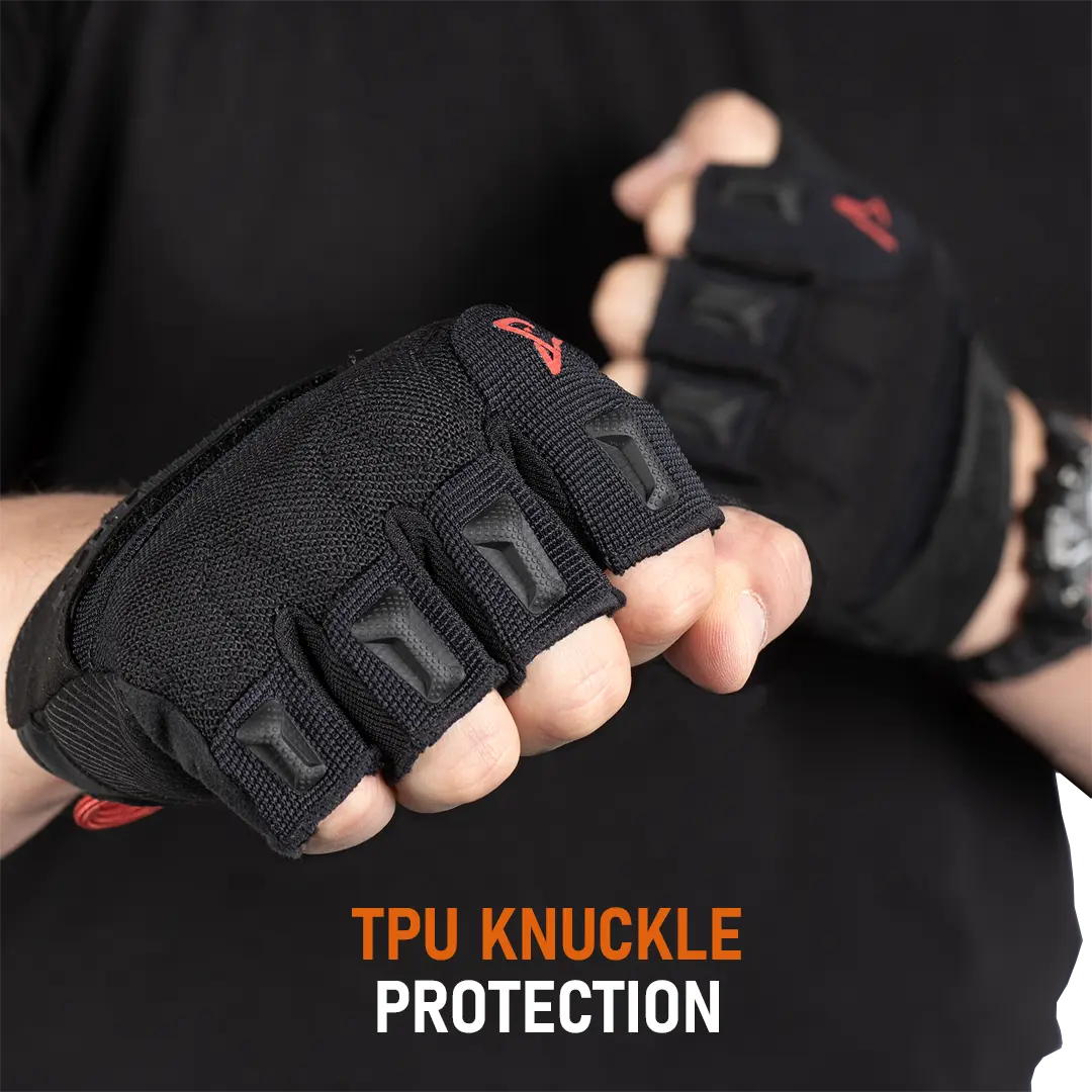 ACE Schakal Tactical Fingerless Gloves – With Padded Knuckles and High Grip Palms