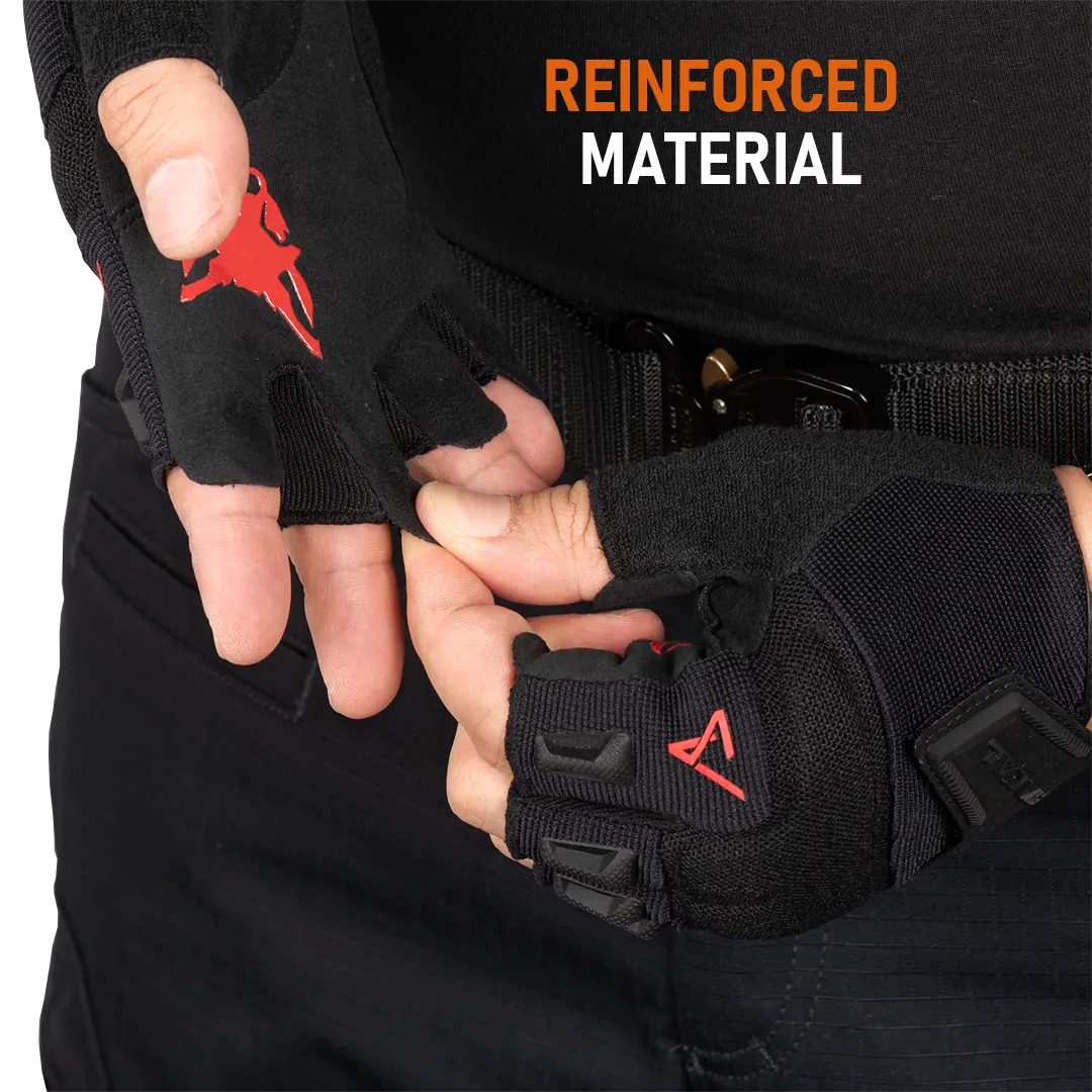 ACE Schakal Tactical Fingerless Gloves – With Padded Knuckles and High Grip Palms