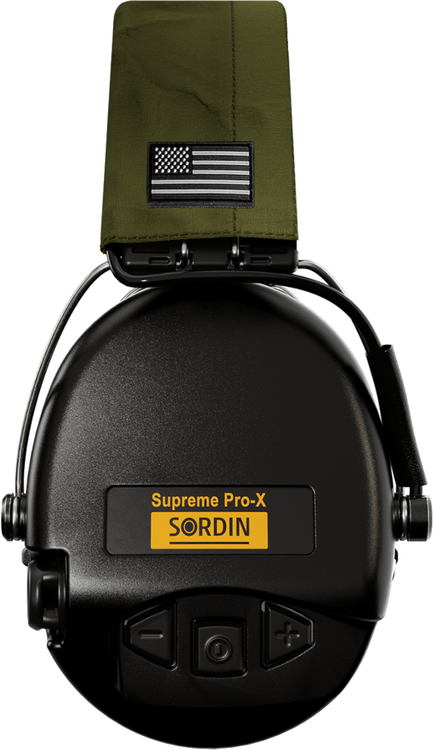 Sordin Supreme Pro-X Active Shooting Earmuff with US Headband & Gel Cushions