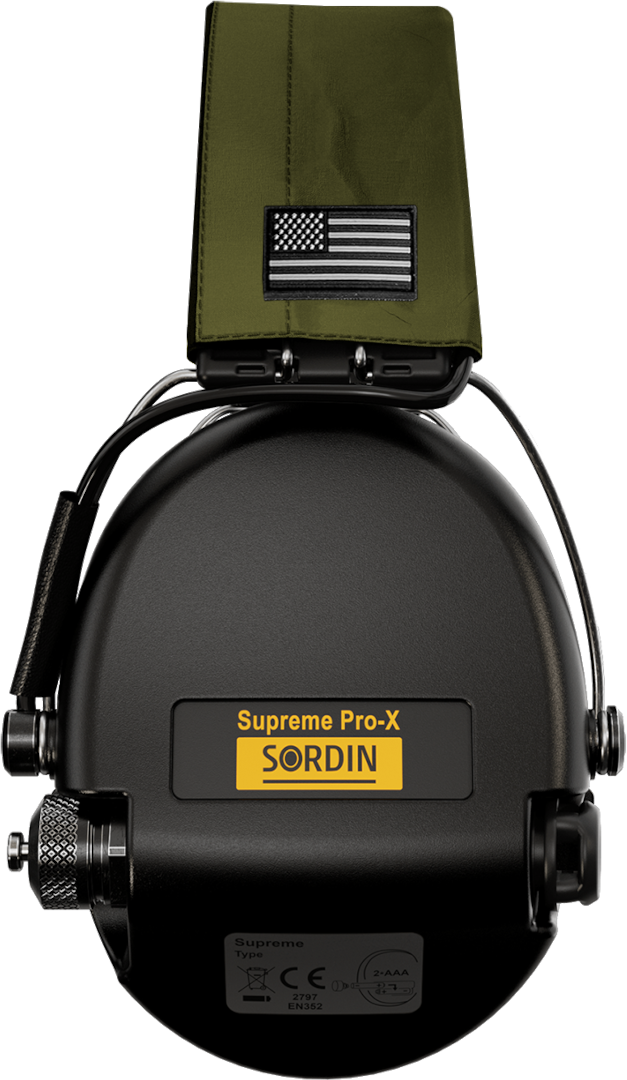 Sordin Supreme Pro-X Active Shooting Earmuff with US Headband & Gel Cushions