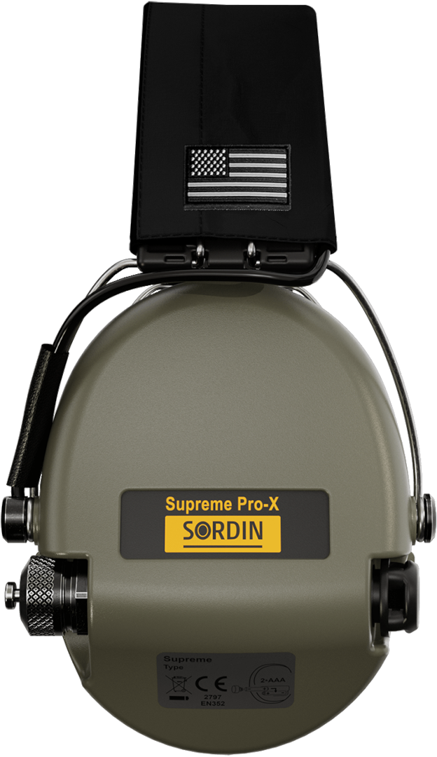 Sordin Supreme Pro-X Active Shooting Earmuff with US Headband & Gel Cushions