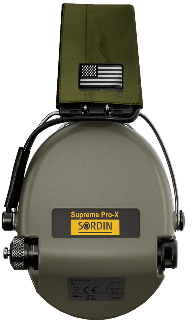 Sordin Supreme Pro-X Active Shooting Earmuff with US Headband & Gel Cushions