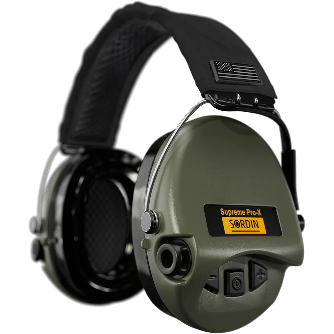 Sordin Supreme Pro-X Active Shooting Earmuff with US Headband & Gel Cushions