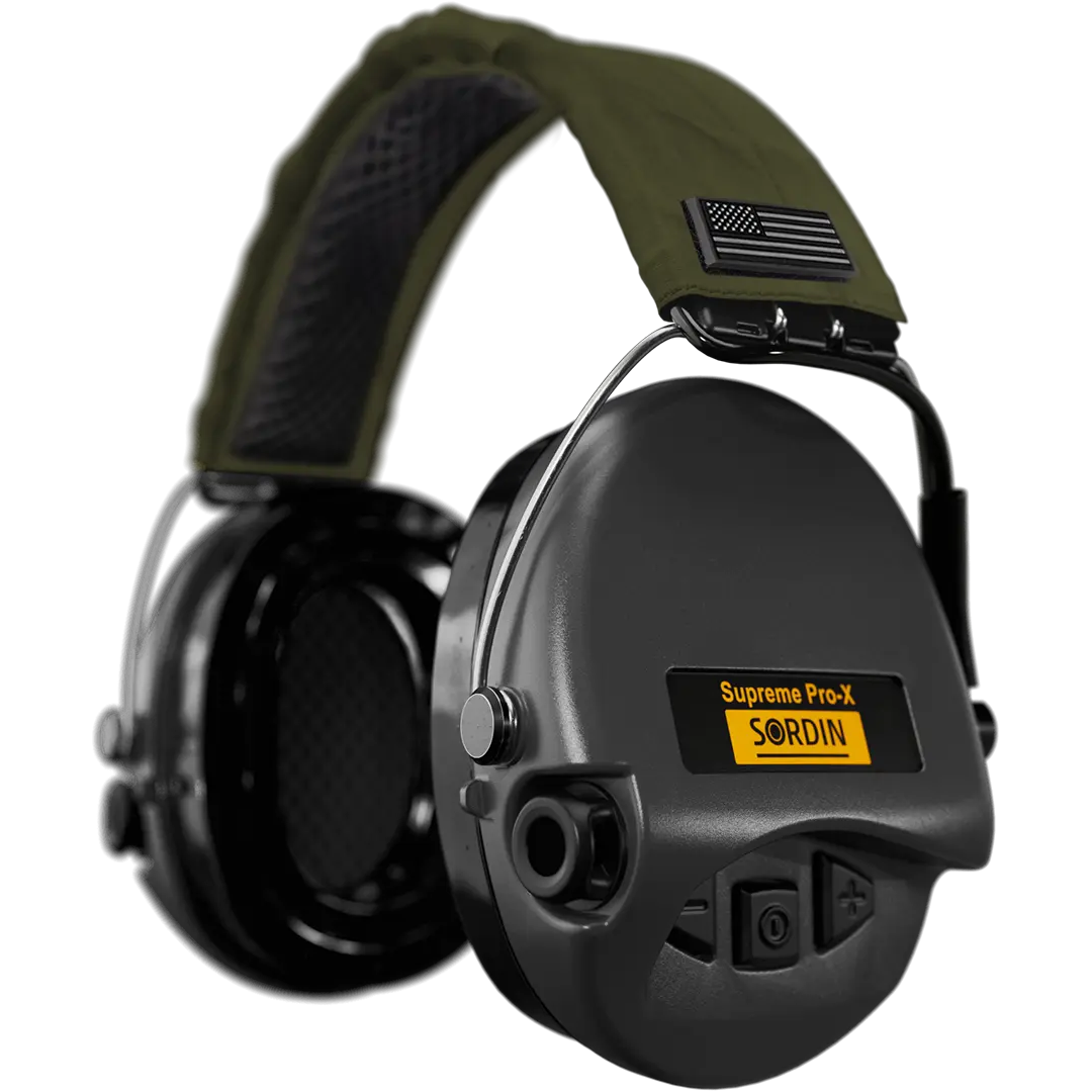 Sordin Supreme Pro-X Active Shooting Earmuff with US Headband & Gel Cushions