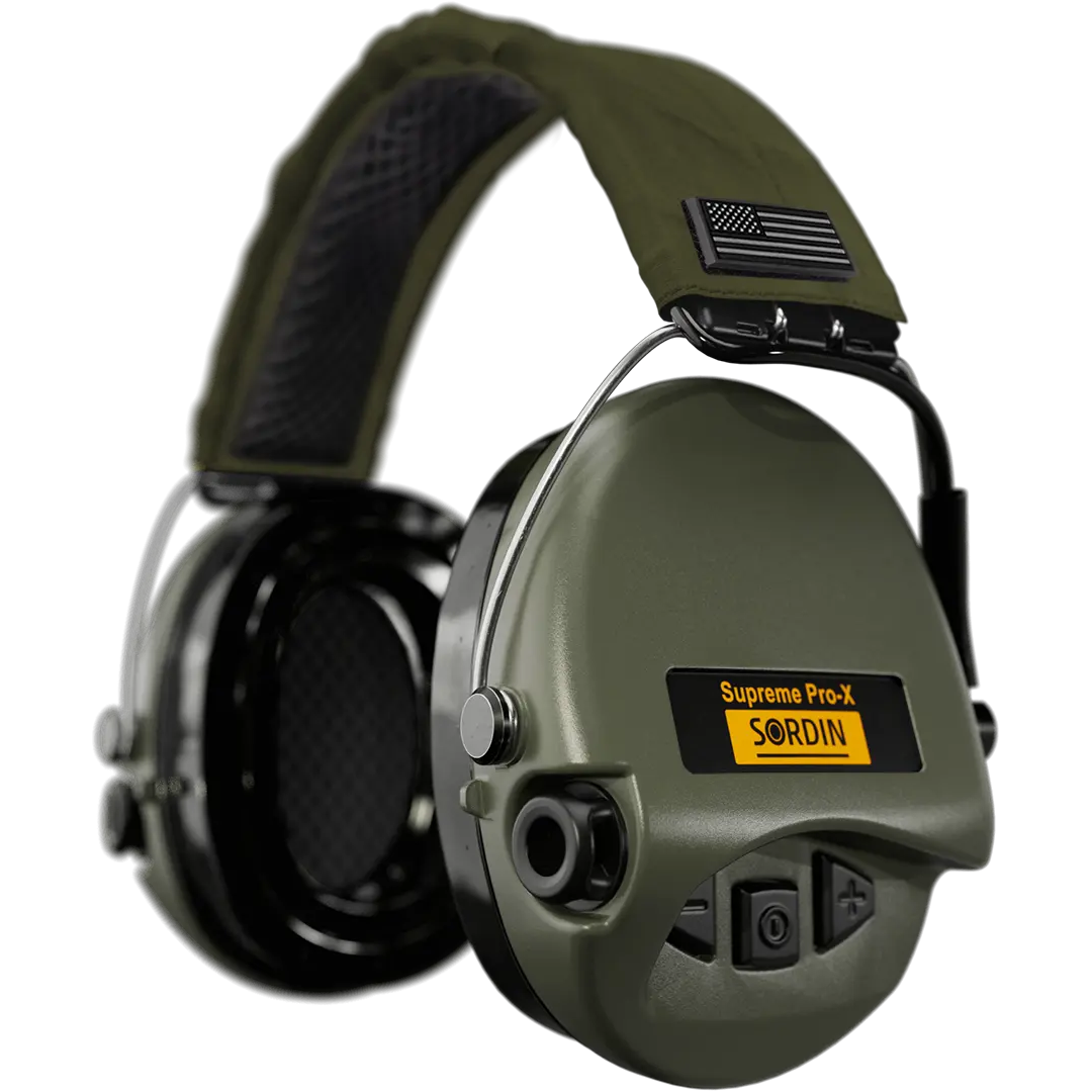 Sordin Supreme Pro-X Active Shooting Earmuff with US Headband & Gel Cushions